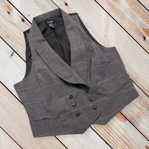 Cami size 14 brown plaid academia vest